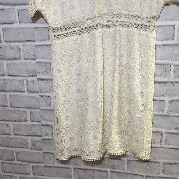 Sugar lips size large Cream Lace V-Neck Dress - Picture 10 of 10